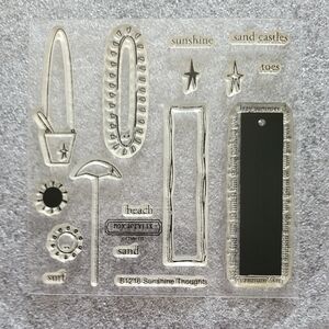 CTMH SUNSHINE THOUGHTS (retired) Clear Beach-Themed Stamps